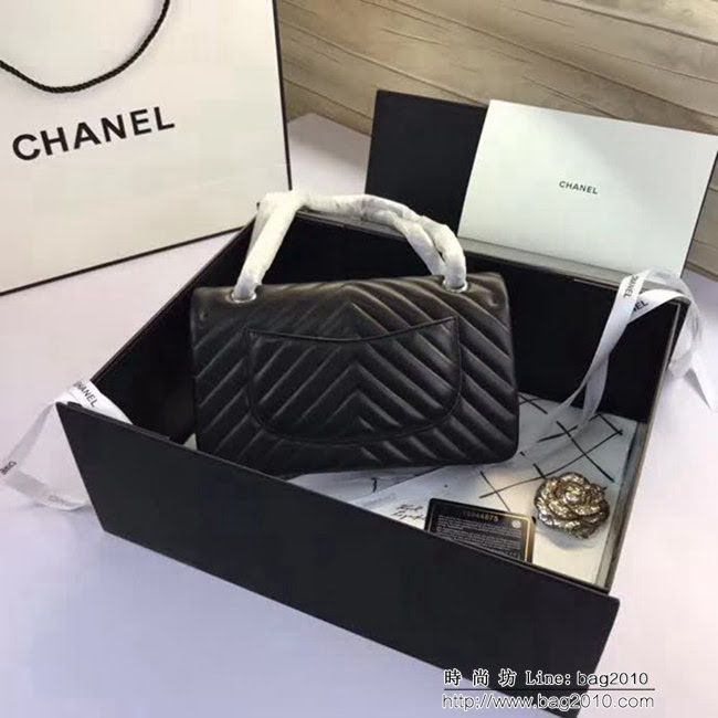 香奈兒CHANEL 升級版V線1112進口小羊皮全新經典單肩斜挎鏈條包 DSC1532